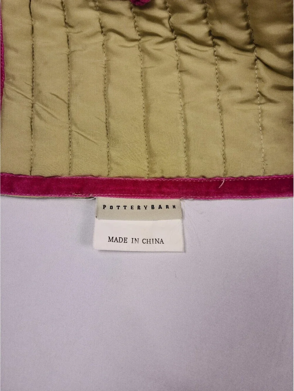 Pottery Barn Green Silk Quilt With Pink Flowers Twin